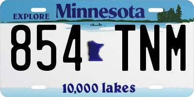 MN license plate 854TNM