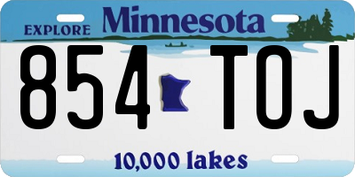 MN license plate 854TOJ