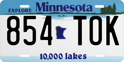 MN license plate 854TOK