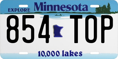 MN license plate 854TOP