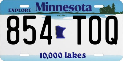 MN license plate 854TOQ