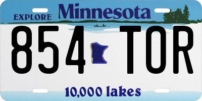 MN license plate 854TOR