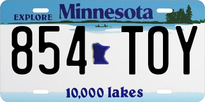 MN license plate 854TOY