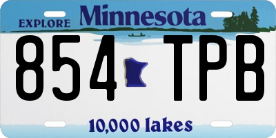 MN license plate 854TPB