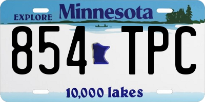 MN license plate 854TPC
