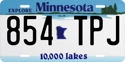 MN license plate 854TPJ