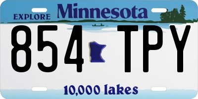 MN license plate 854TPY
