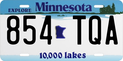 MN license plate 854TQA