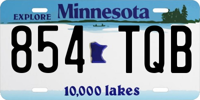MN license plate 854TQB