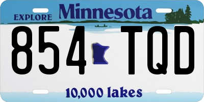 MN license plate 854TQD