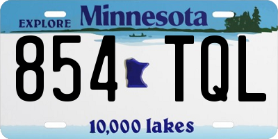 MN license plate 854TQL