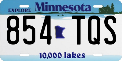 MN license plate 854TQS