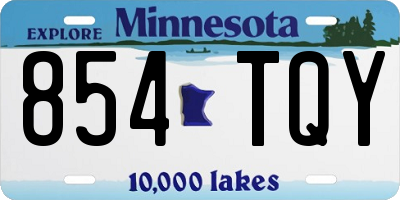 MN license plate 854TQY