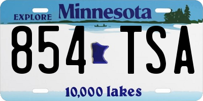 MN license plate 854TSA