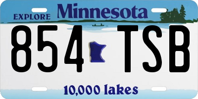 MN license plate 854TSB