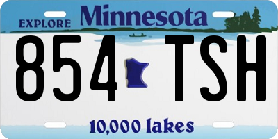 MN license plate 854TSH