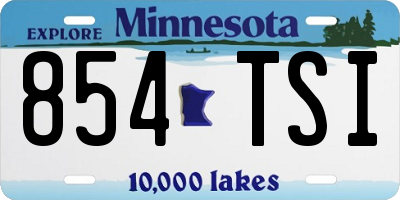 MN license plate 854TSI