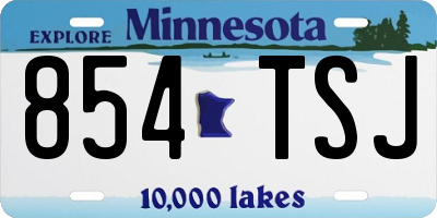 MN license plate 854TSJ