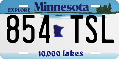 MN license plate 854TSL