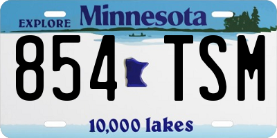 MN license plate 854TSM