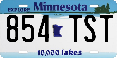 MN license plate 854TST