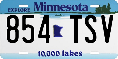 MN license plate 854TSV