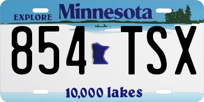 MN license plate 854TSX