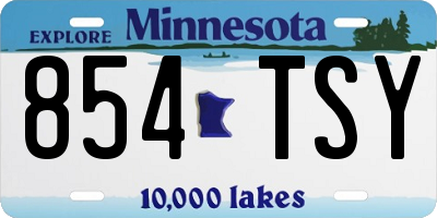 MN license plate 854TSY