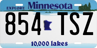 MN license plate 854TSZ