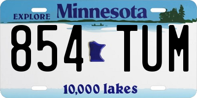 MN license plate 854TUM