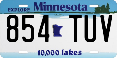 MN license plate 854TUV