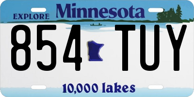MN license plate 854TUY