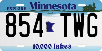 MN license plate 854TWG