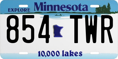 MN license plate 854TWR