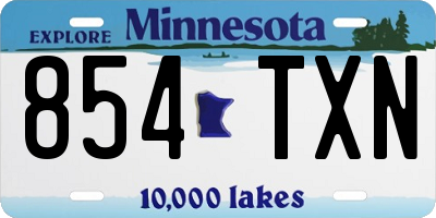 MN license plate 854TXN