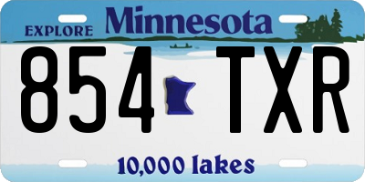 MN license plate 854TXR