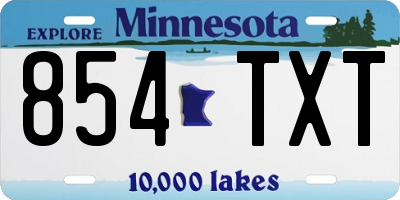 MN license plate 854TXT