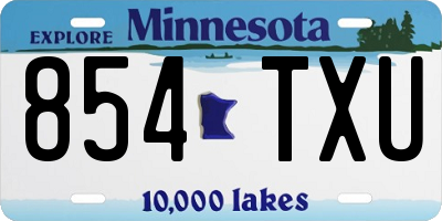 MN license plate 854TXU