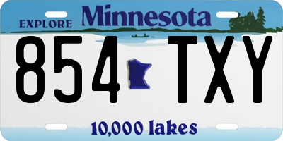 MN license plate 854TXY