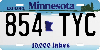 MN license plate 854TYC