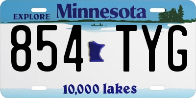 MN license plate 854TYG