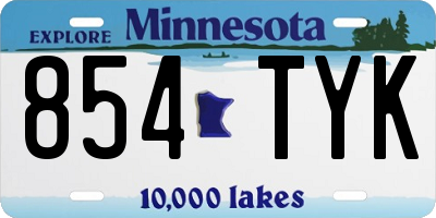 MN license plate 854TYK