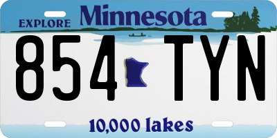 MN license plate 854TYN