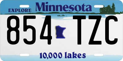 MN license plate 854TZC