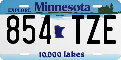 MN license plate 854TZE