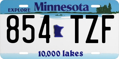 MN license plate 854TZF