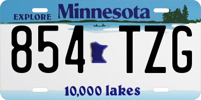 MN license plate 854TZG