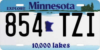 MN license plate 854TZI