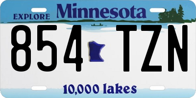 MN license plate 854TZN