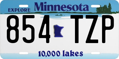 MN license plate 854TZP